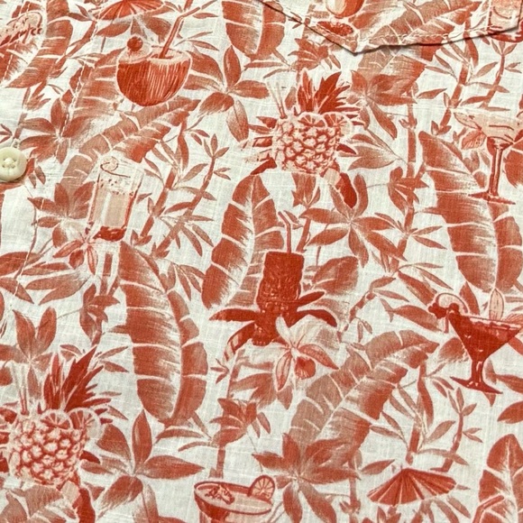 NWT Men’s‎ Tommy Bahama Short Sleeve Hawaiian Cotton Shirt Mango Tango - Picture 5 of 15